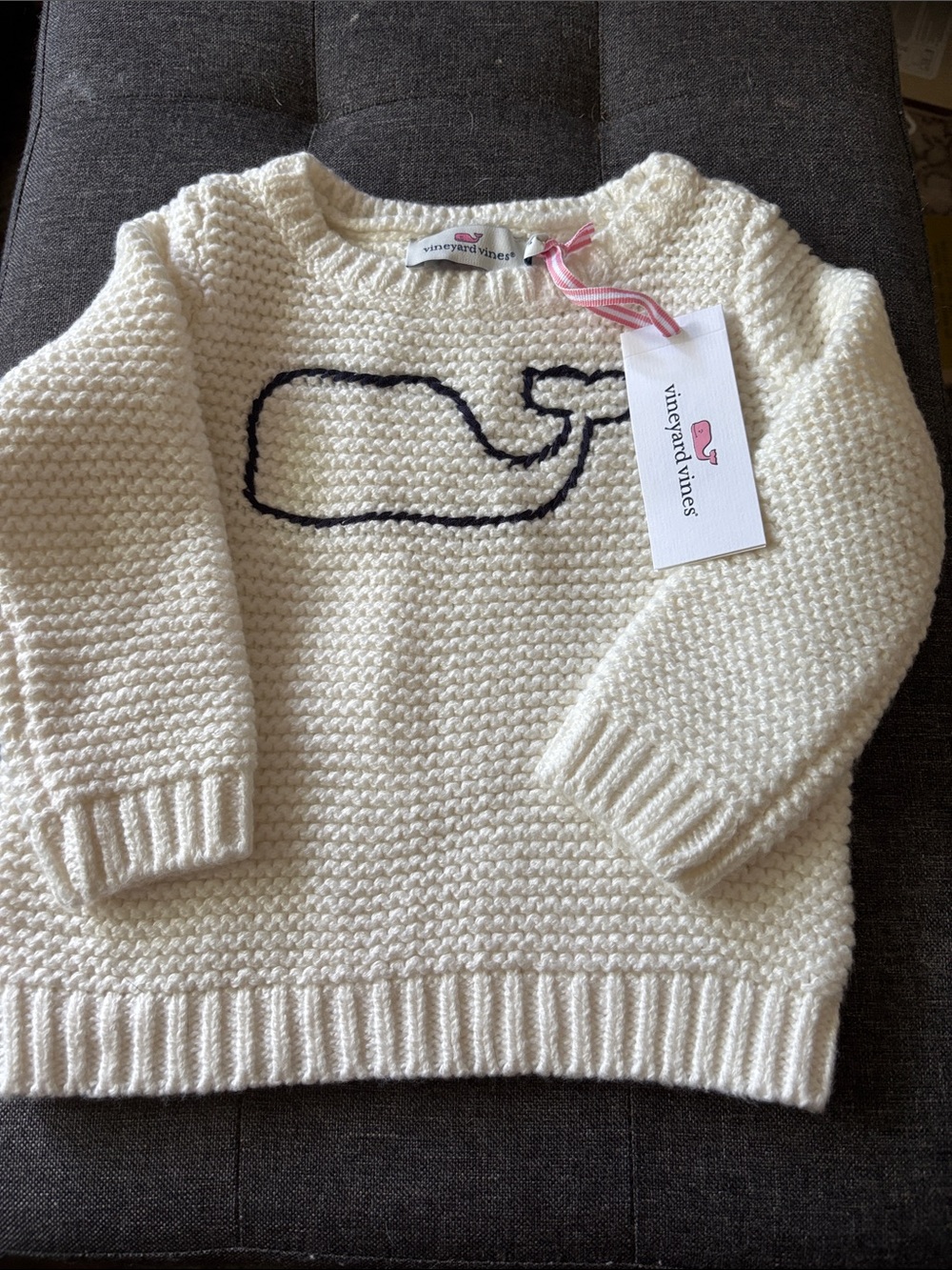 Vineyard Vines Cream Kids Whale Sweater